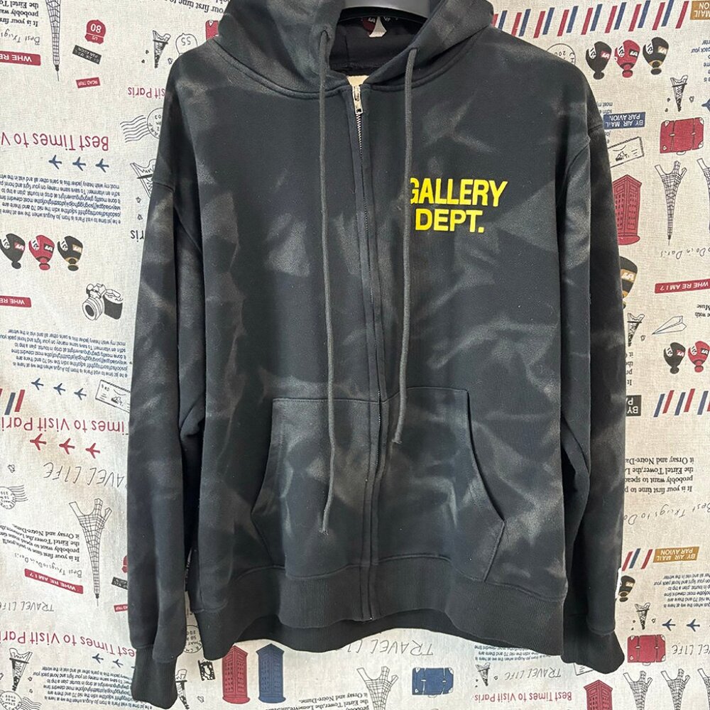 Gallery Dept. Sun Faded English Logo Black Hoodie